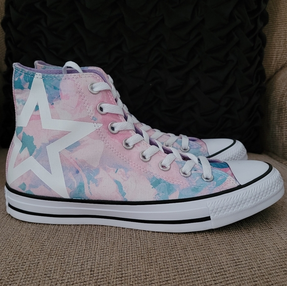 CONVERSE ALL STAR WASHED LILAC UNISEX HI TOP LACE UP SNEAKERS - Picture 5 of 12